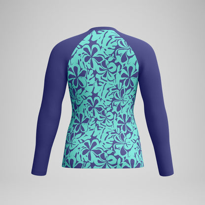 Speedo Printed Long Sleeve Rash Top Blue/Green