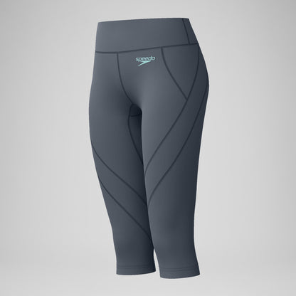Speedo Solid Panel 3/4 Leggings Grey