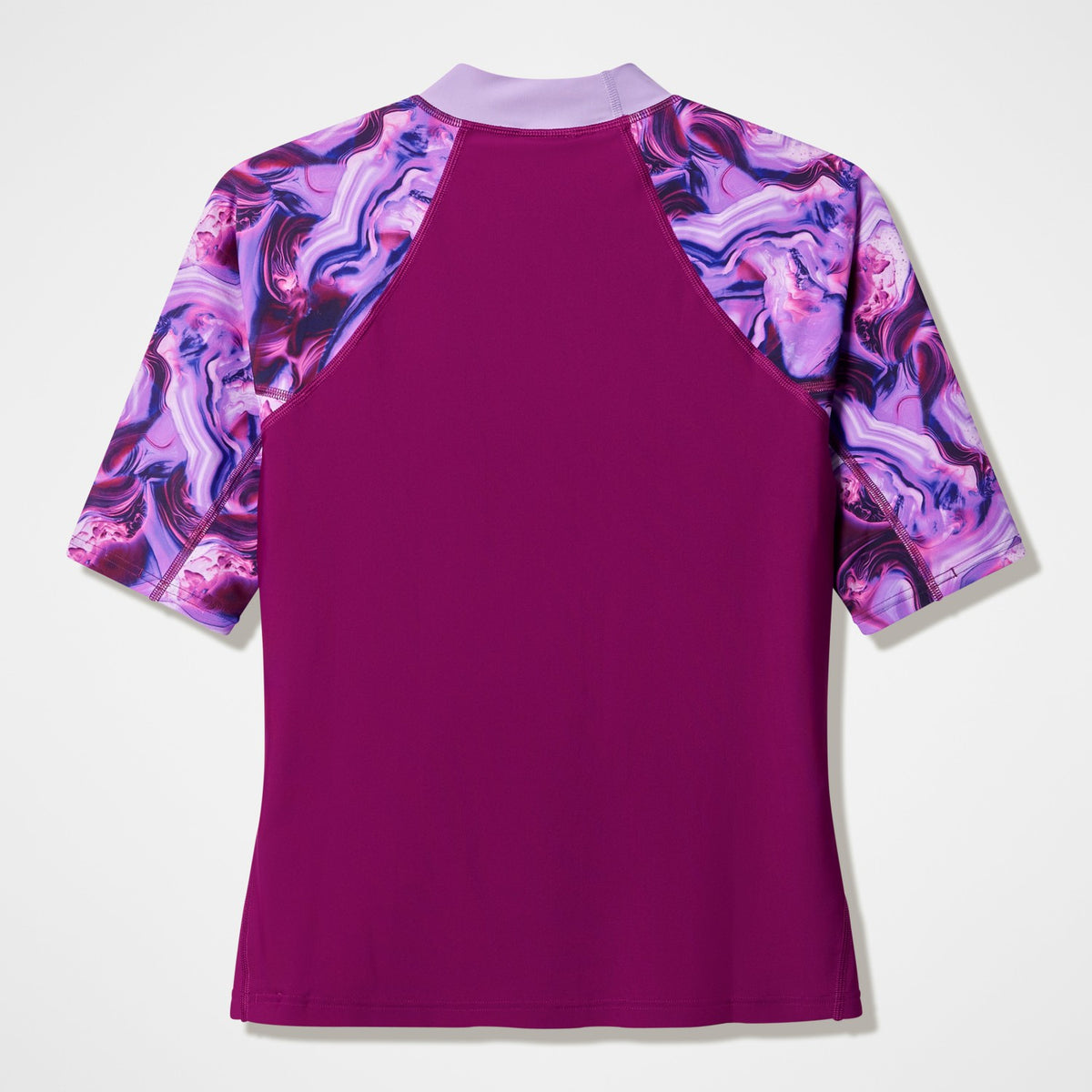 Speedo Modern Coverage Printed Short Sleeve Rashguard Dark Pink