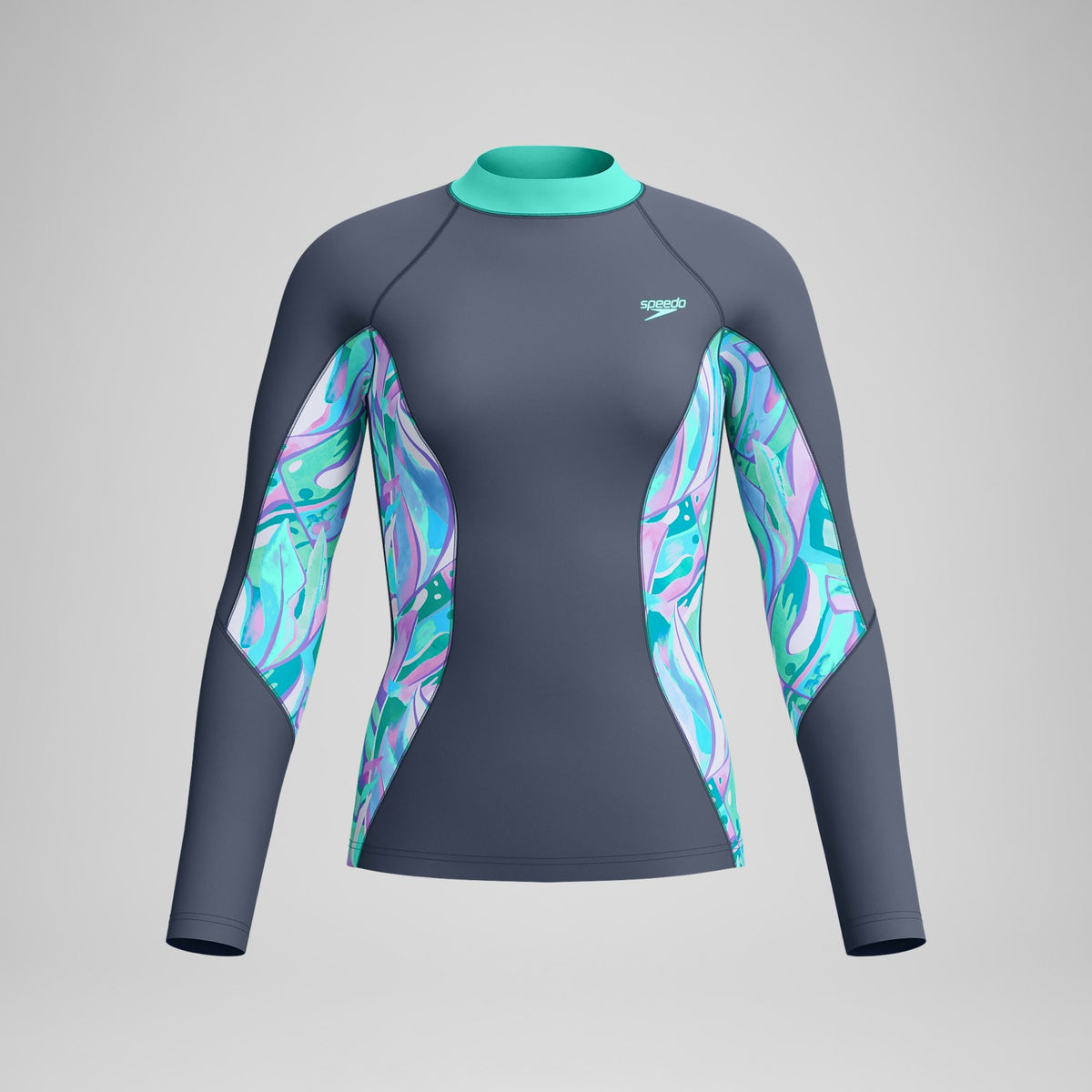 Speedo Long Sleeve Rashguard Grey/Turquoise
