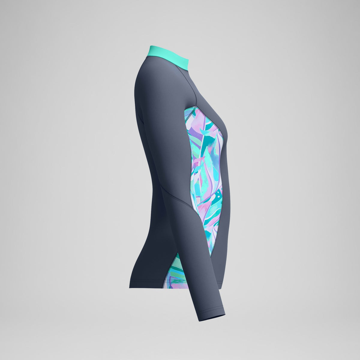 Speedo Long Sleeve Rashguard Grey/Turquoise