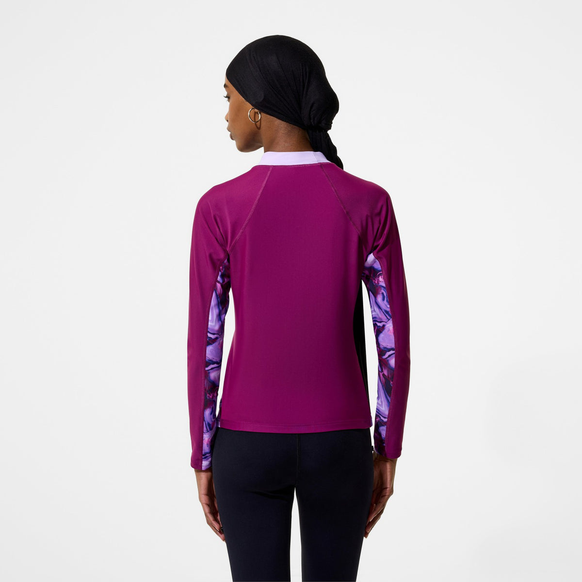Speedo Modern Coverage Printed Long Sleeve Rashguard Dark Pink