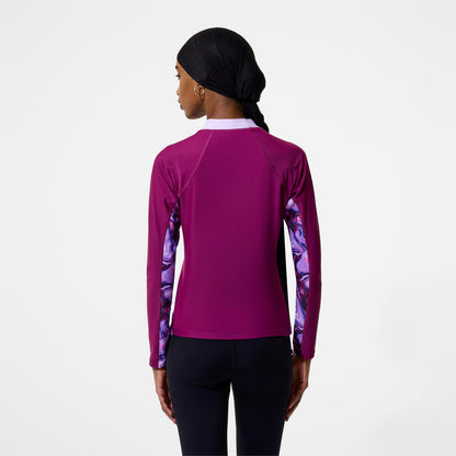 Speedo Modern Coverage Printed Long Sleeve Rashguard Dark Pink