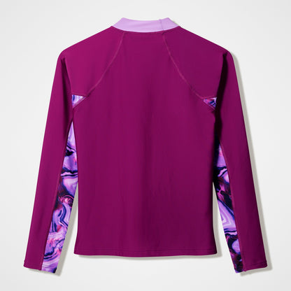 Speedo Modern Coverage Printed Long Sleeve Rashguard Dark Pink