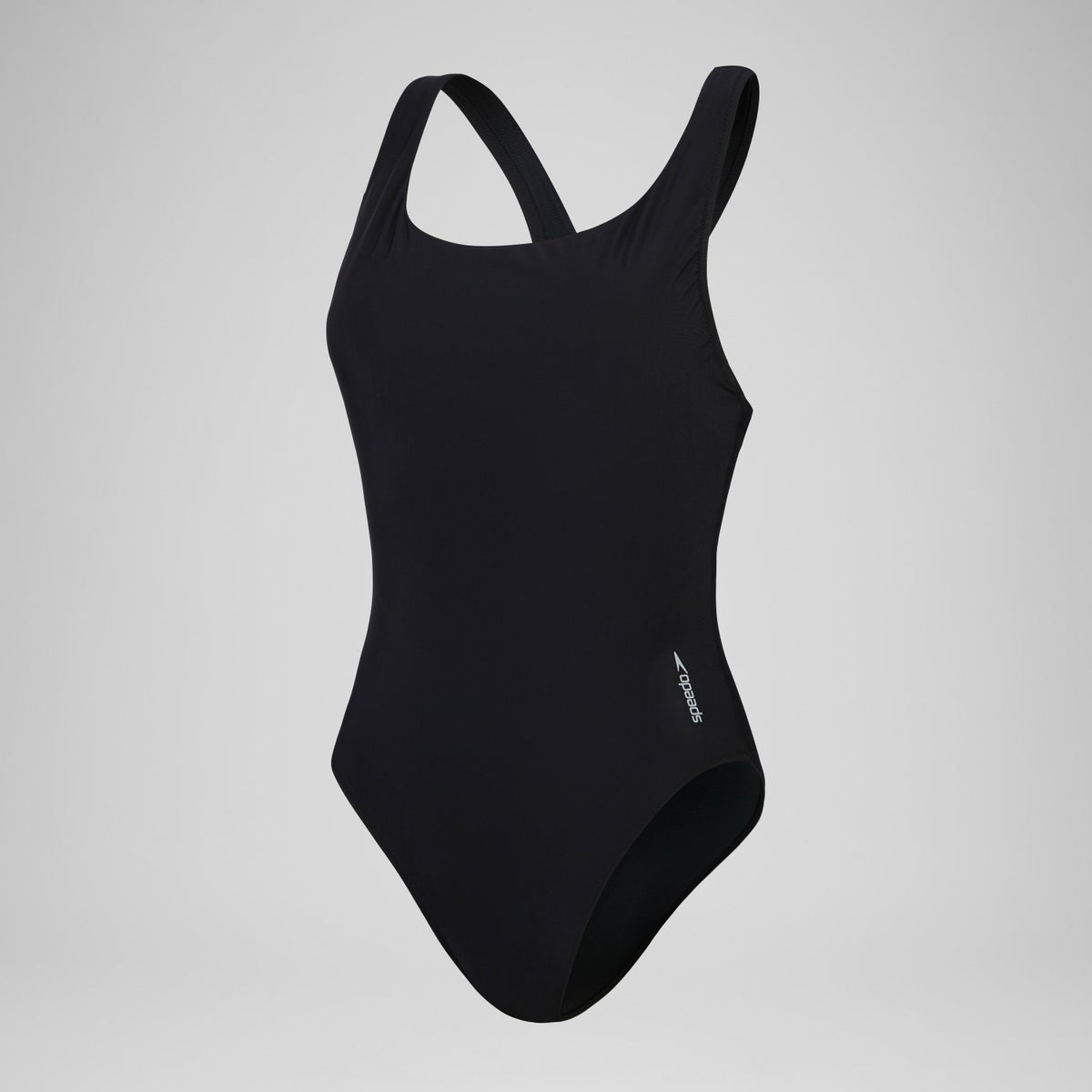 Speedo Solid Scoop Mesh One Piece Black