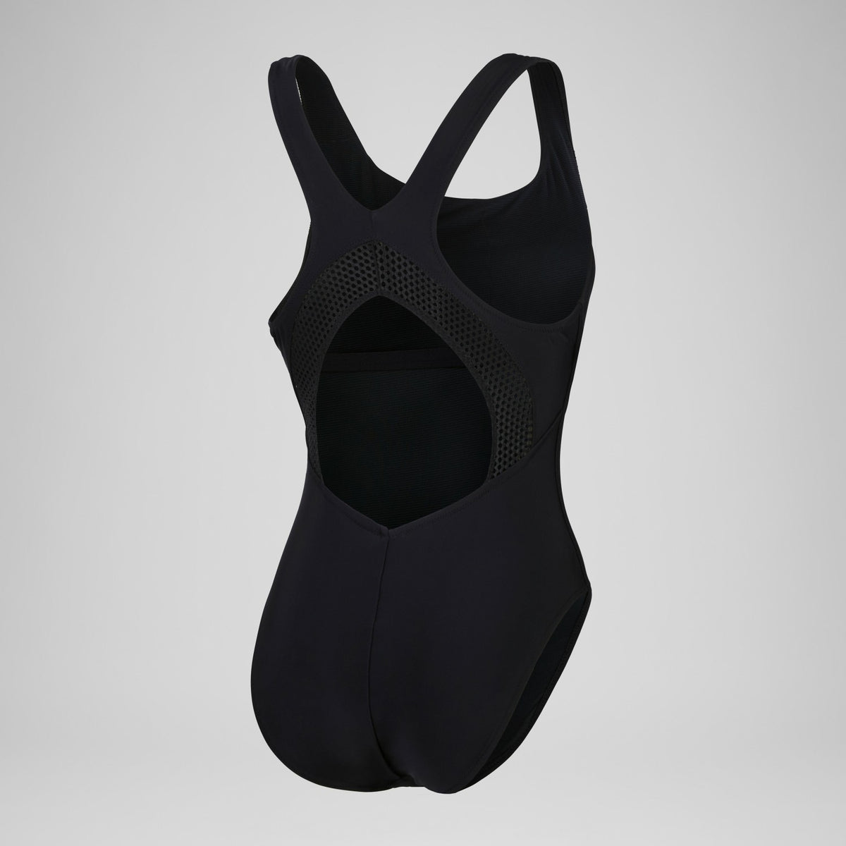 Speedo Solid Scoop Mesh One Piece Black