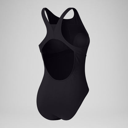 Speedo Solid High Neck One Piece Black