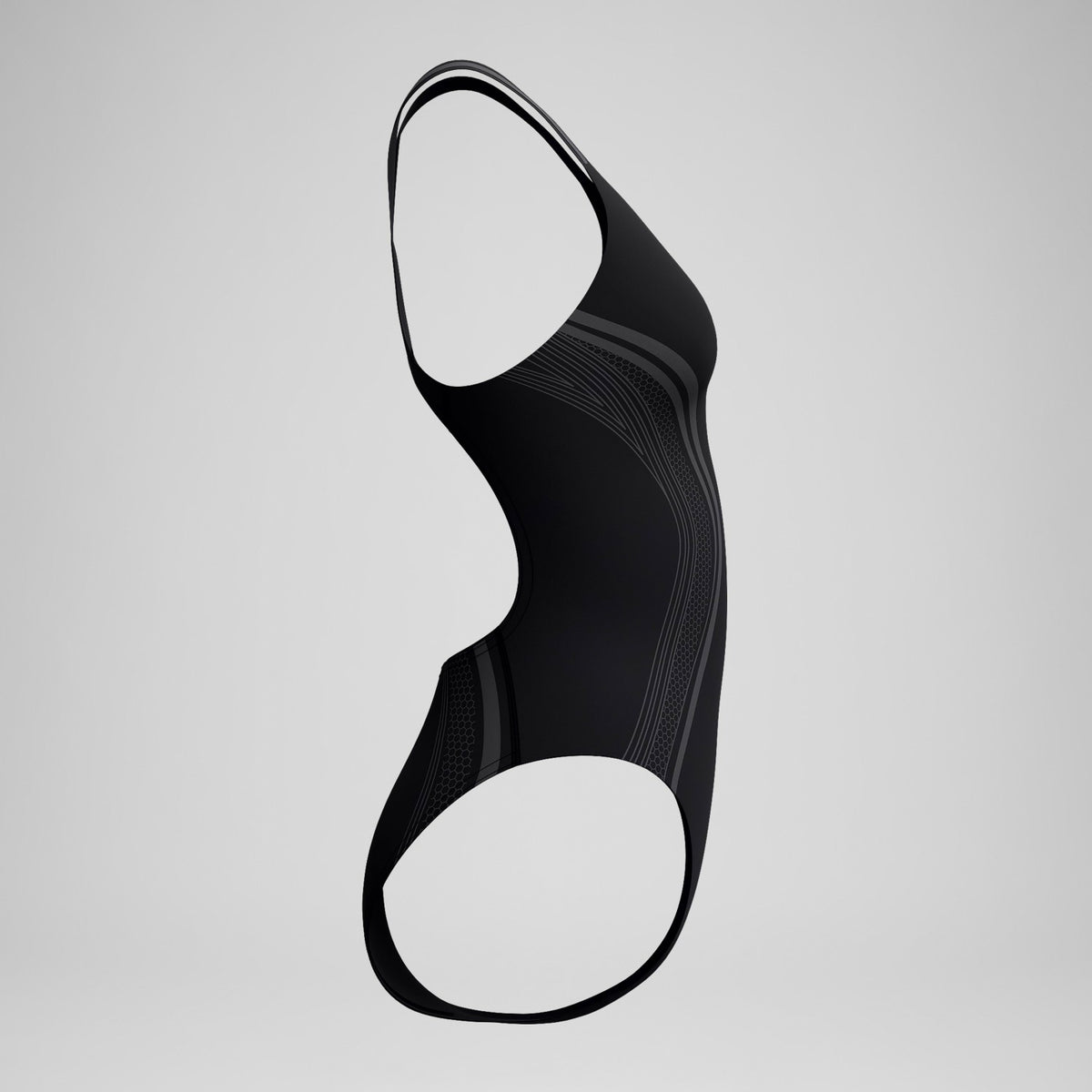 Speedo V Class Printed Performance Back Swimsuit Black