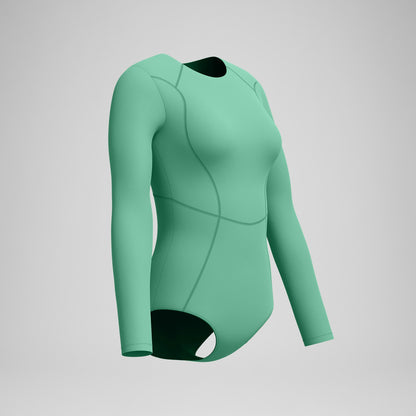 Speedo Ocean Flex Long Sleeve Zip Swimsuit Green
