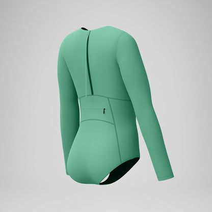 Speedo Ocean Flex Long Sleeve Zip Swimsuit Green