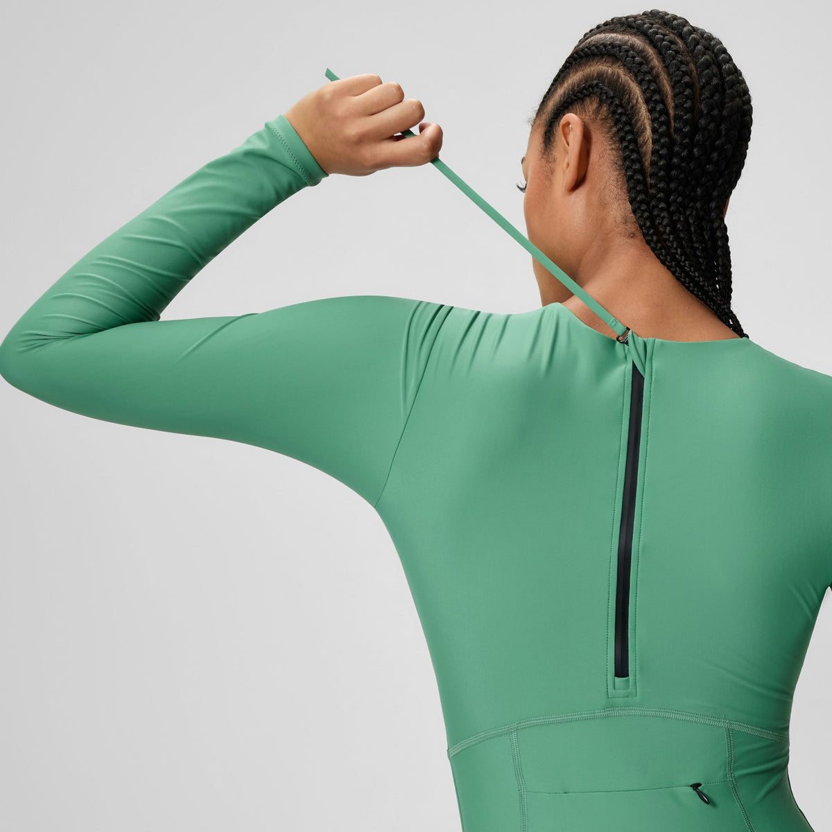 Speedo Ocean Flex Long Sleeve Zip Swimsuit Green