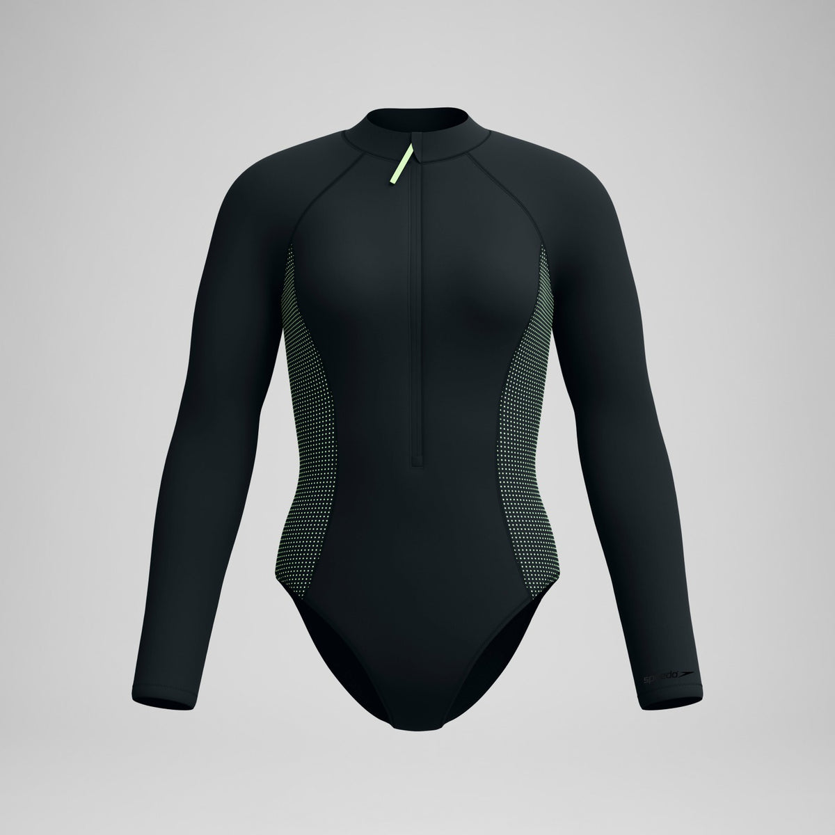 Speedo Scuba Flex Long Sleeve Zip Swimsuit Black/Green