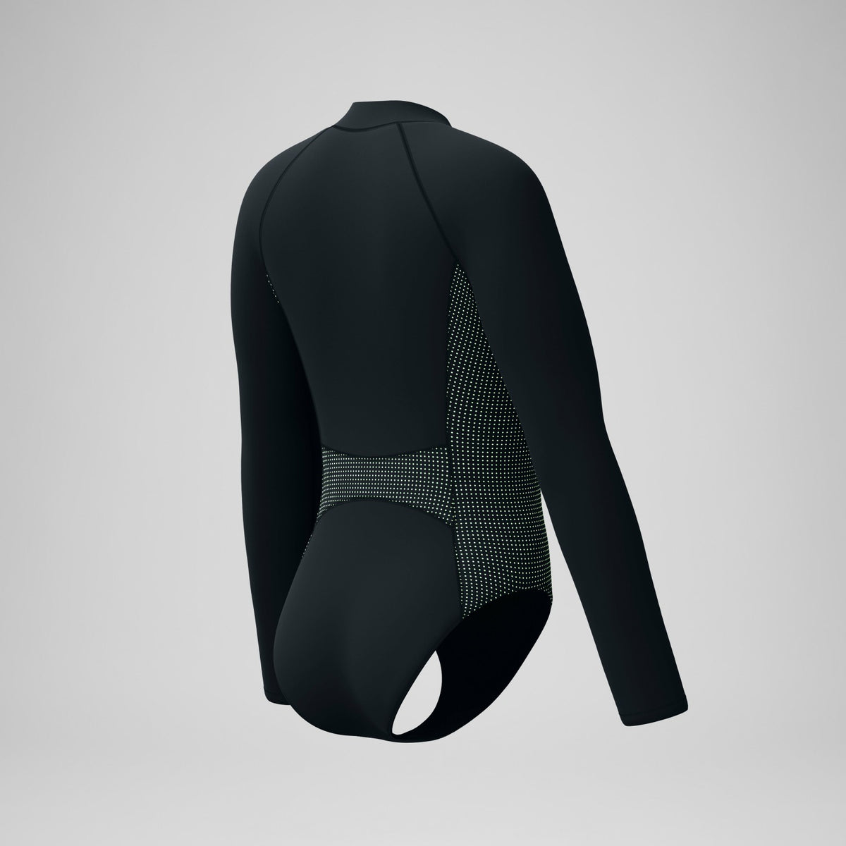 Speedo Scuba Flex Long Sleeve Zip Swimsuit Black/Green