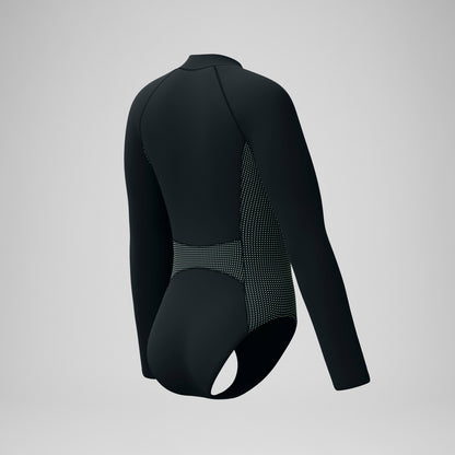 Speedo Scuba Flex Long Sleeve Zip Swimsuit Black/Green