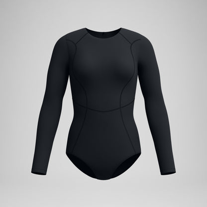 Speedo Ocean Flex Long Sleeve Zip Swimsuit Black
