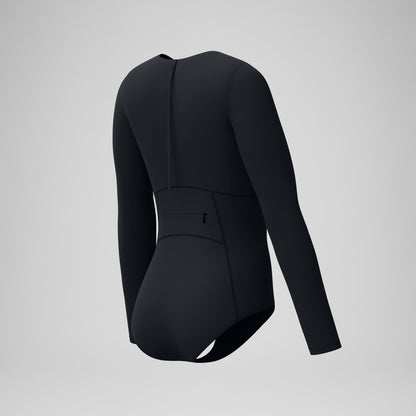 Speedo Ocean Flex Long Sleeve Zip Swimsuit Black