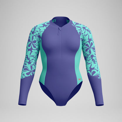 Speedo Long Sleeve Swimsuit Blue/Green