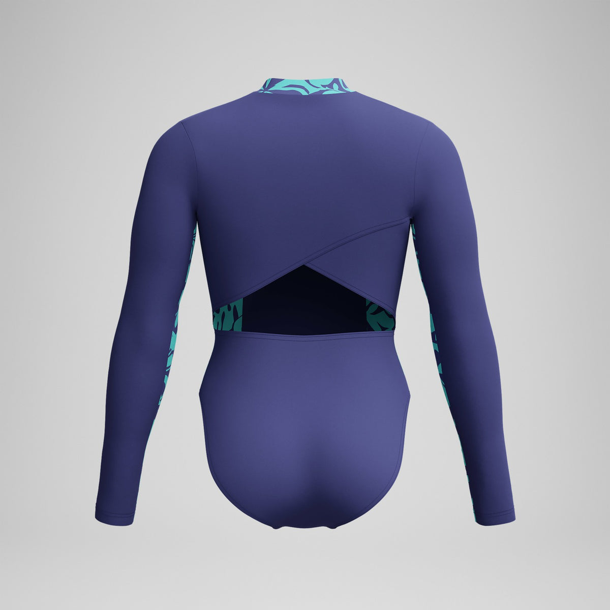 Speedo Long Sleeve Panel Swimsuit Blue/Green