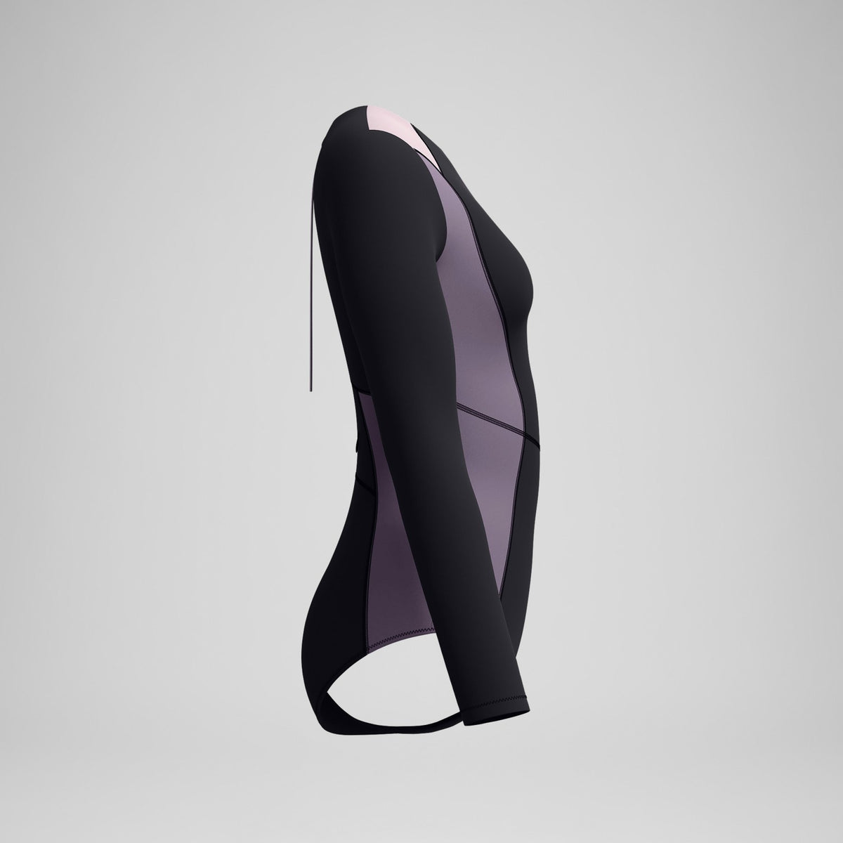 Speedo Long Sleeve Zip Back Swimsuit Black/Dark Grey