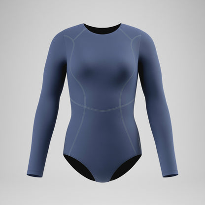 Speedo Ocean Flex Long Sleeve Zip Swimsuit Grey/Blue