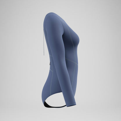 Speedo Ocean Flex Long Sleeve Zip Swimsuit Grey/Blue