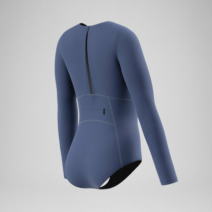 Speedo Ocean Flex Long Sleeve Zip Swimsuit Grey/Blue