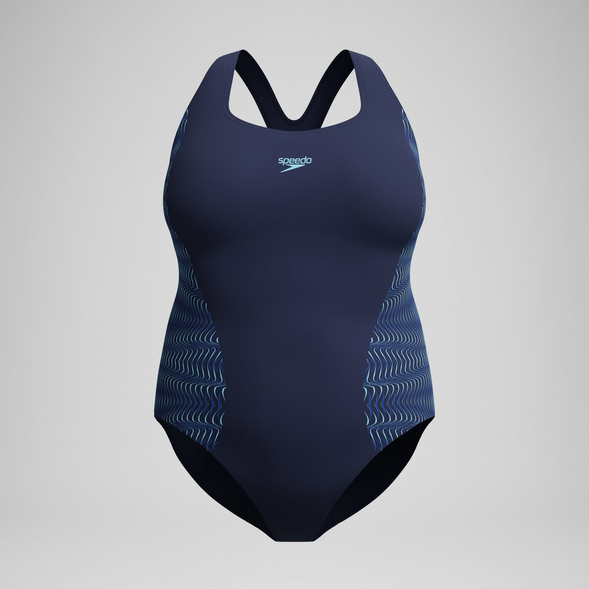 Speedo Plus Size Medalist Placement Swimsuit Navy/Blue