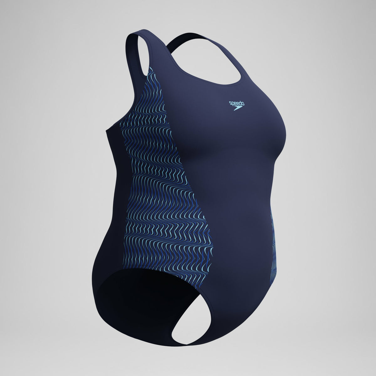 Speedo Plus Size Medalist Placement Swimsuit Navy/Blue