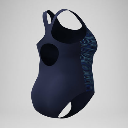 Speedo Plus Size Medalist Placement Swimsuit Navy/Blue