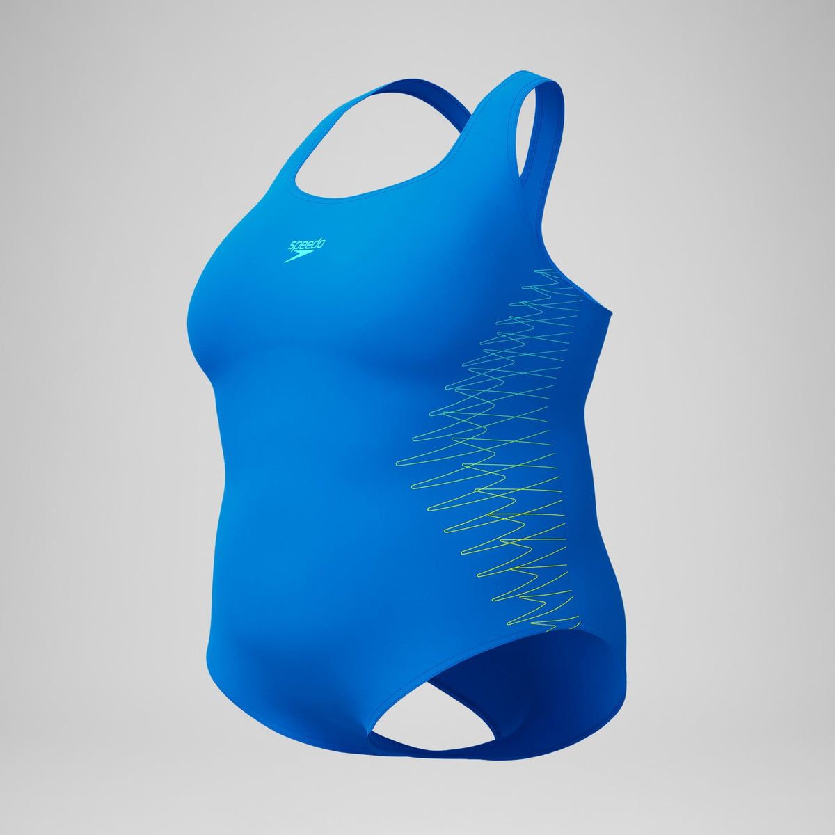 Speedo Plus Size Placement Medalist Swimsuit Blue