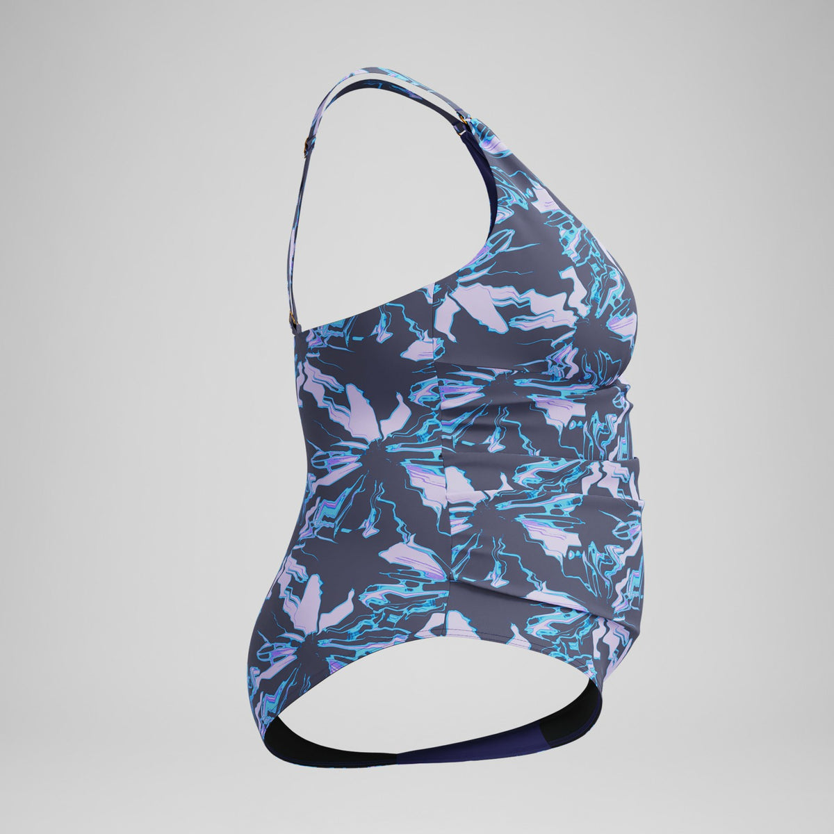 Speedo Plus Size Shaping V Neck Swimsuit Grey/Blue