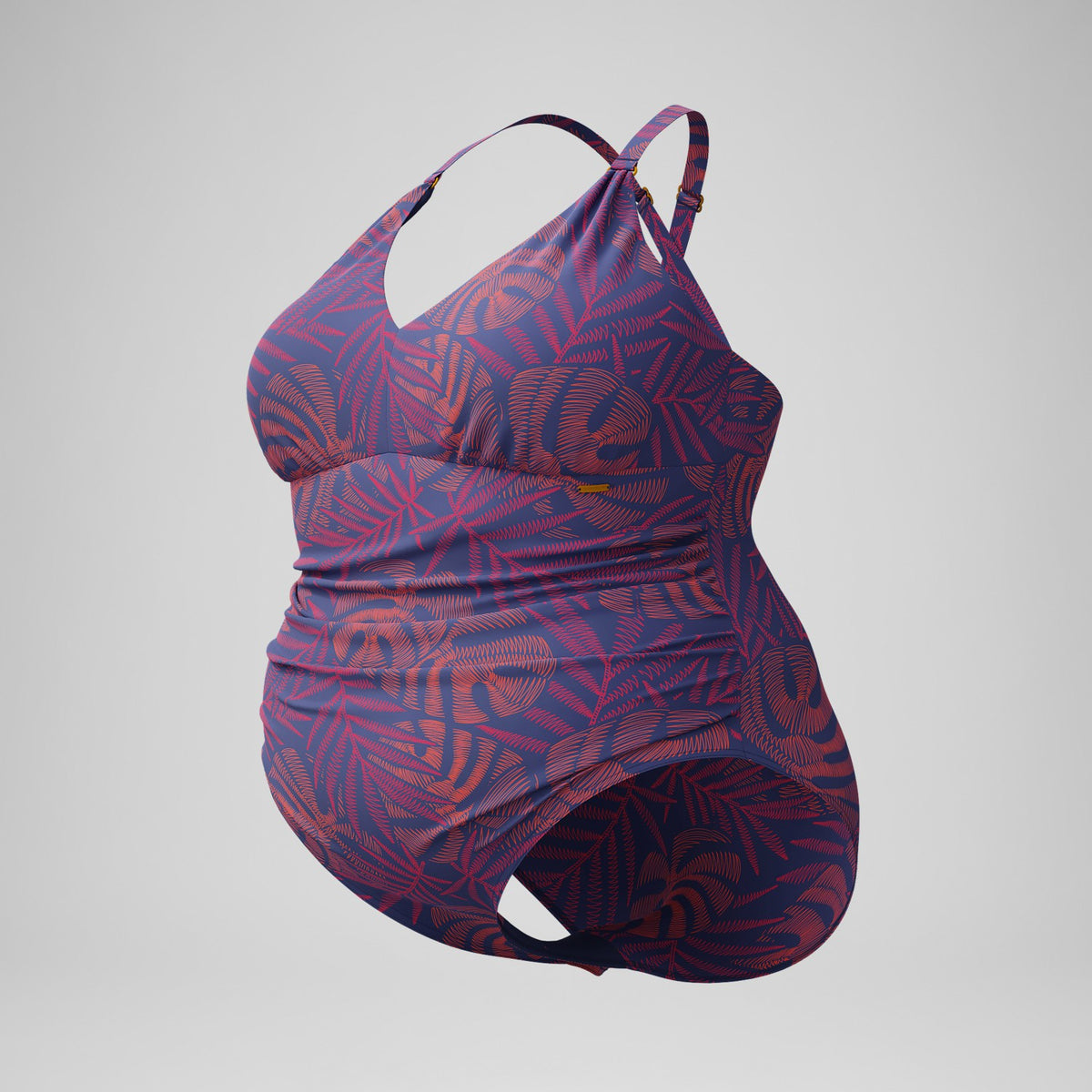 Speedo Plus Size Shaping V Neck Swimsuit Pink/Orange