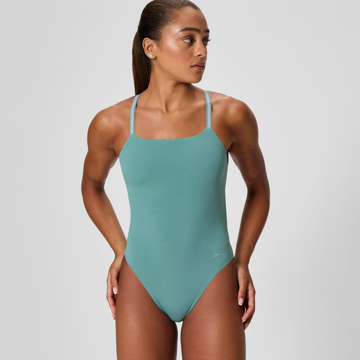 Speedo Vanquisher Active Back One Piece Storm Green
