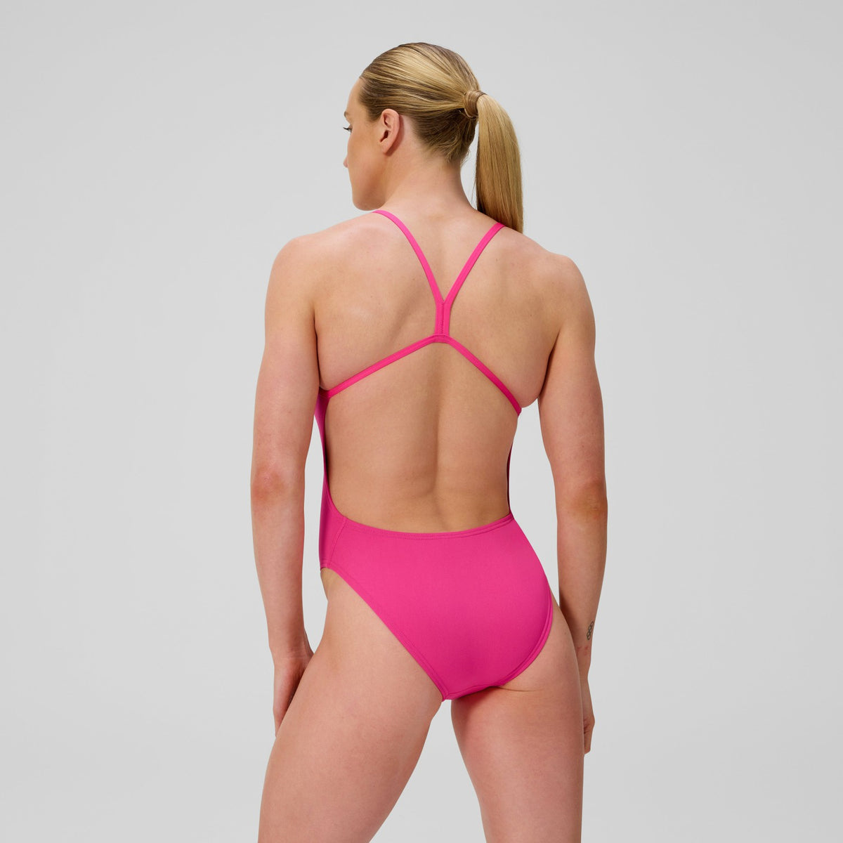 Speedo Club Training Solid V-Back 2.0 One Piece Pink