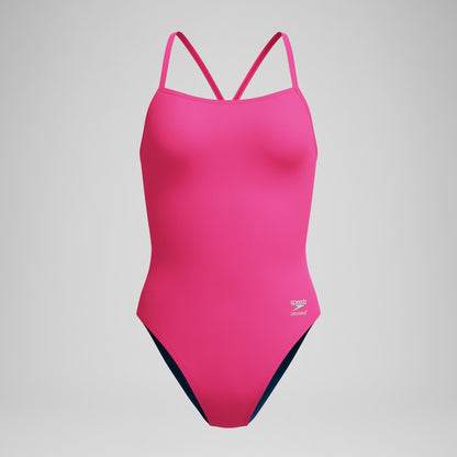 Speedo Club Training Solid V-Back 2.0 One Piece Pink