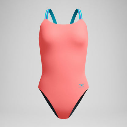 Speedo Club Training V-Back Swimsuit Peach