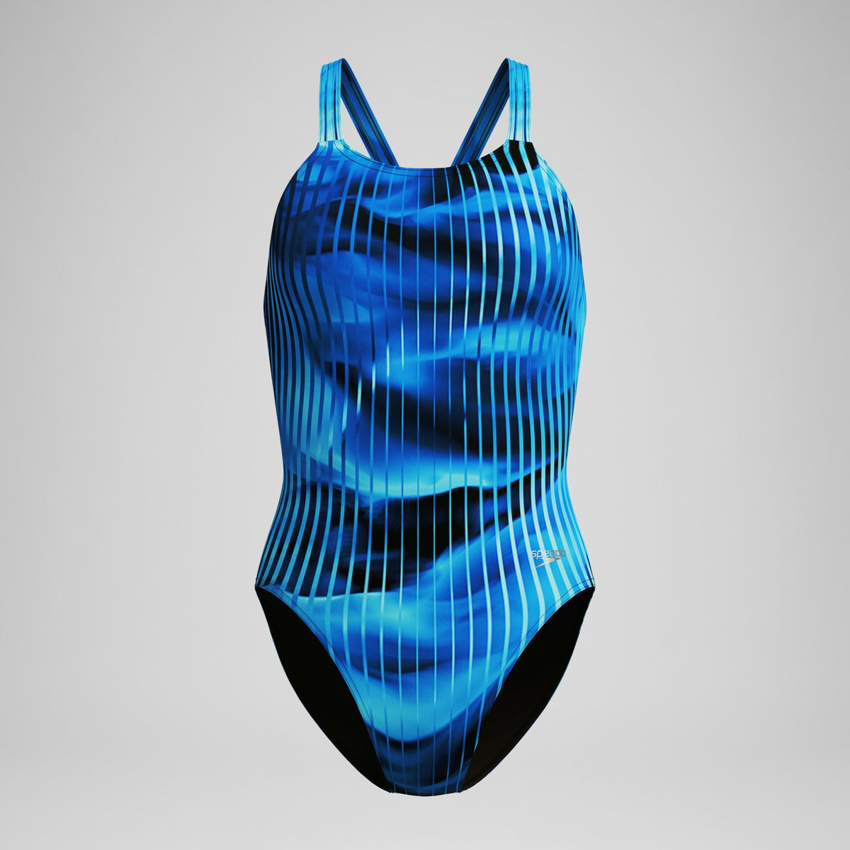 Speedo Club Training Printed Leaderback Swimsuit Blue