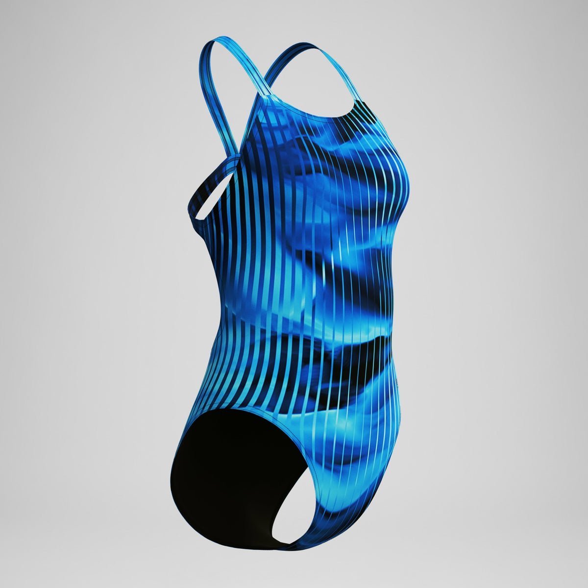 Speedo Club Training Printed Leaderback Swimsuit Blue