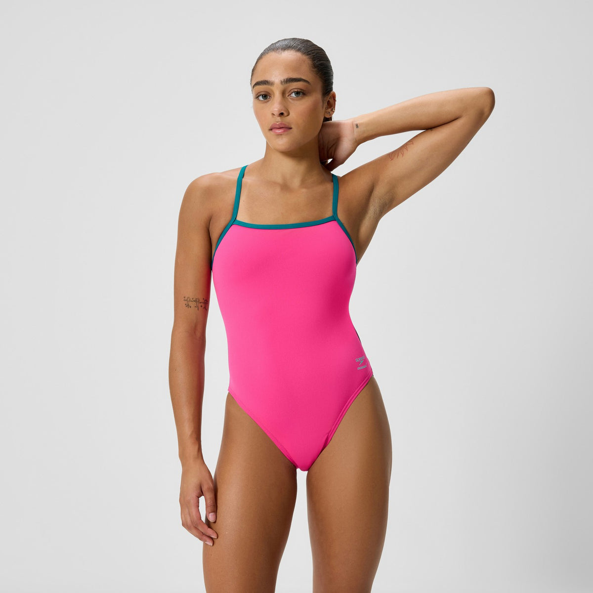 Speedo Club Training Tri Back Swimsuit Pink