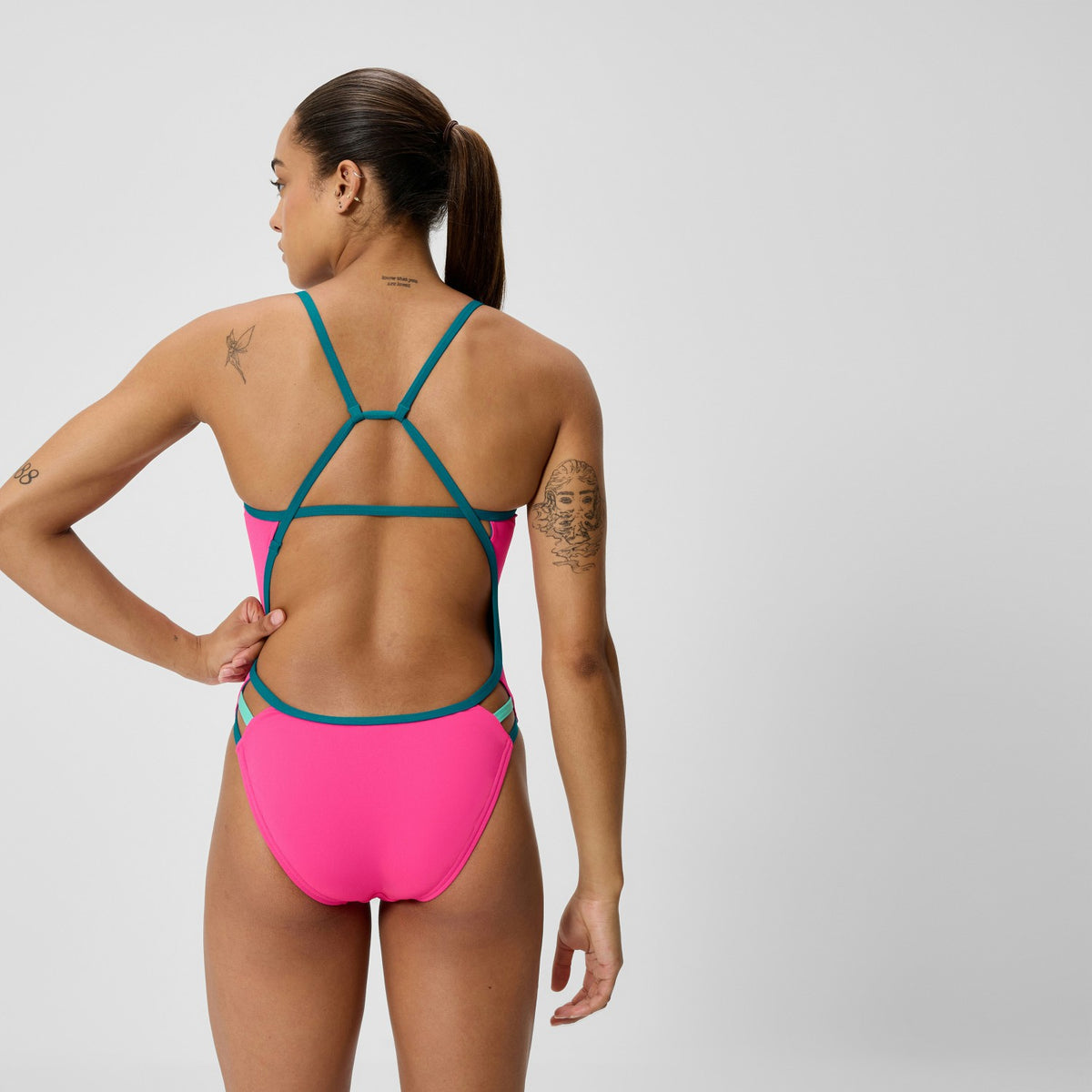 Speedo Club Training Tri Back Swimsuit Pink