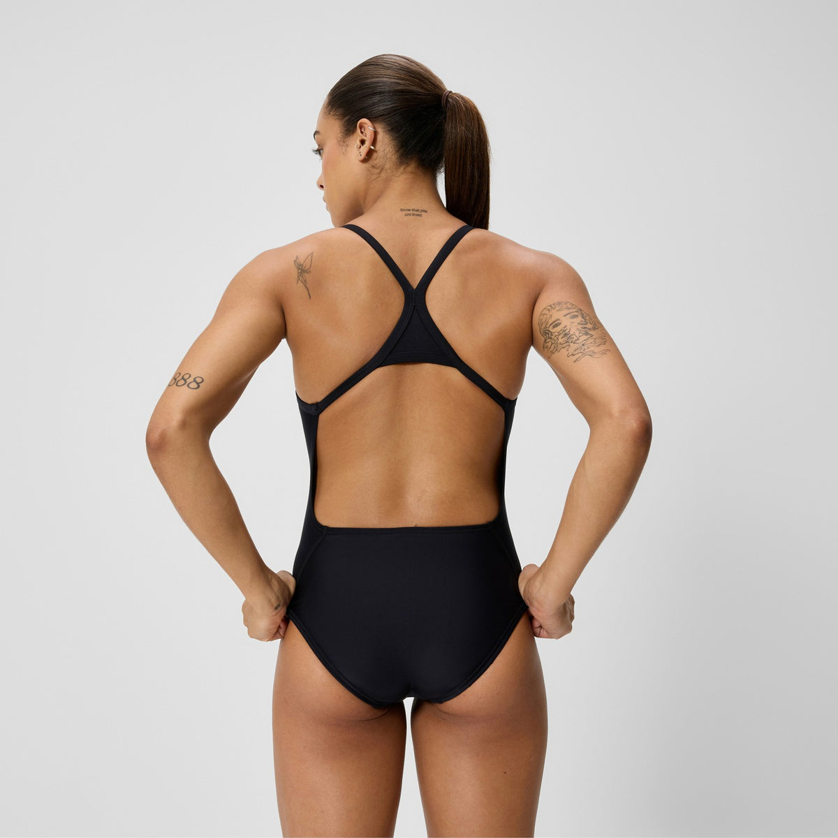 Speedo Club Training Turnback Swimsuit Black