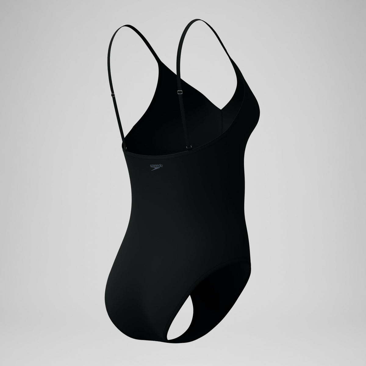 Speedo Solid V-Neck Swimsuit Black
