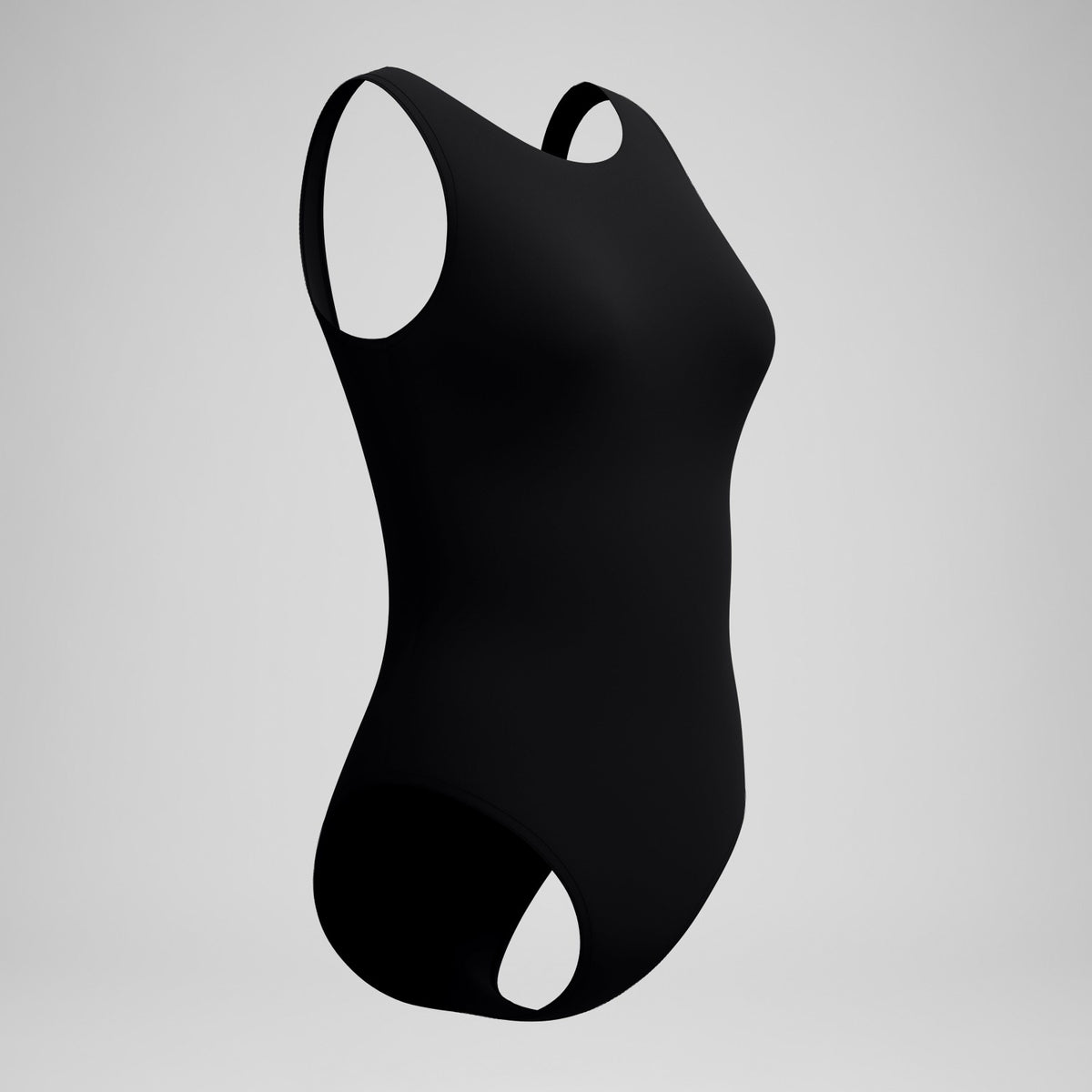 Speedo Solid High Neck Swimsuit Black