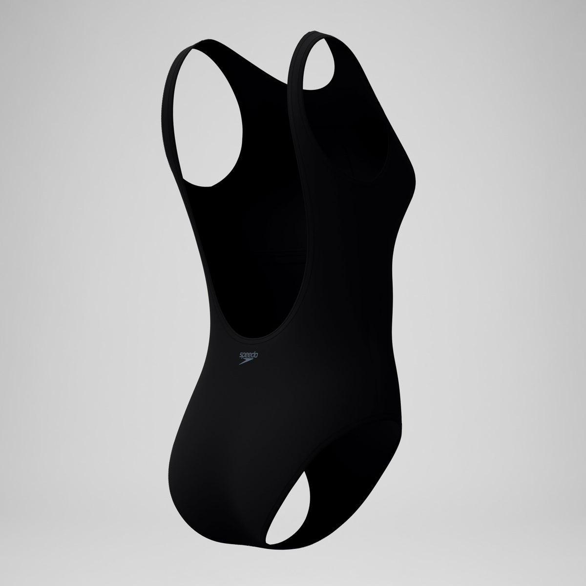 Speedo Solid High Neck Swimsuit Black
