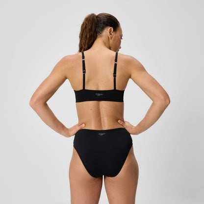 Speedo Cheeky High Waist Bikini Bottom Black