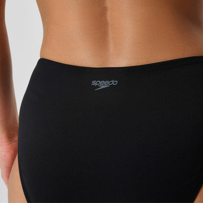 Speedo Cheeky High Waist Bikini Bottom Black