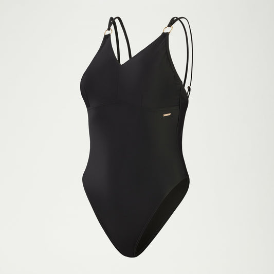 Speedo Shaping Strappy Swimsuit Black