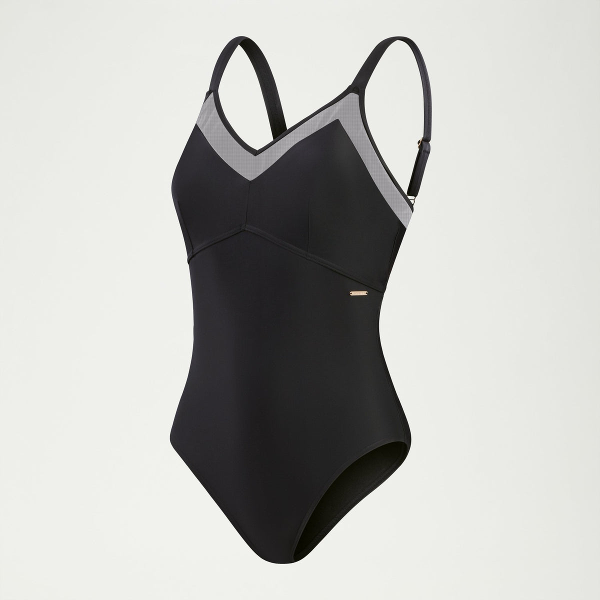 Speedo Shaping Mesh Detail Swimsuit Black
