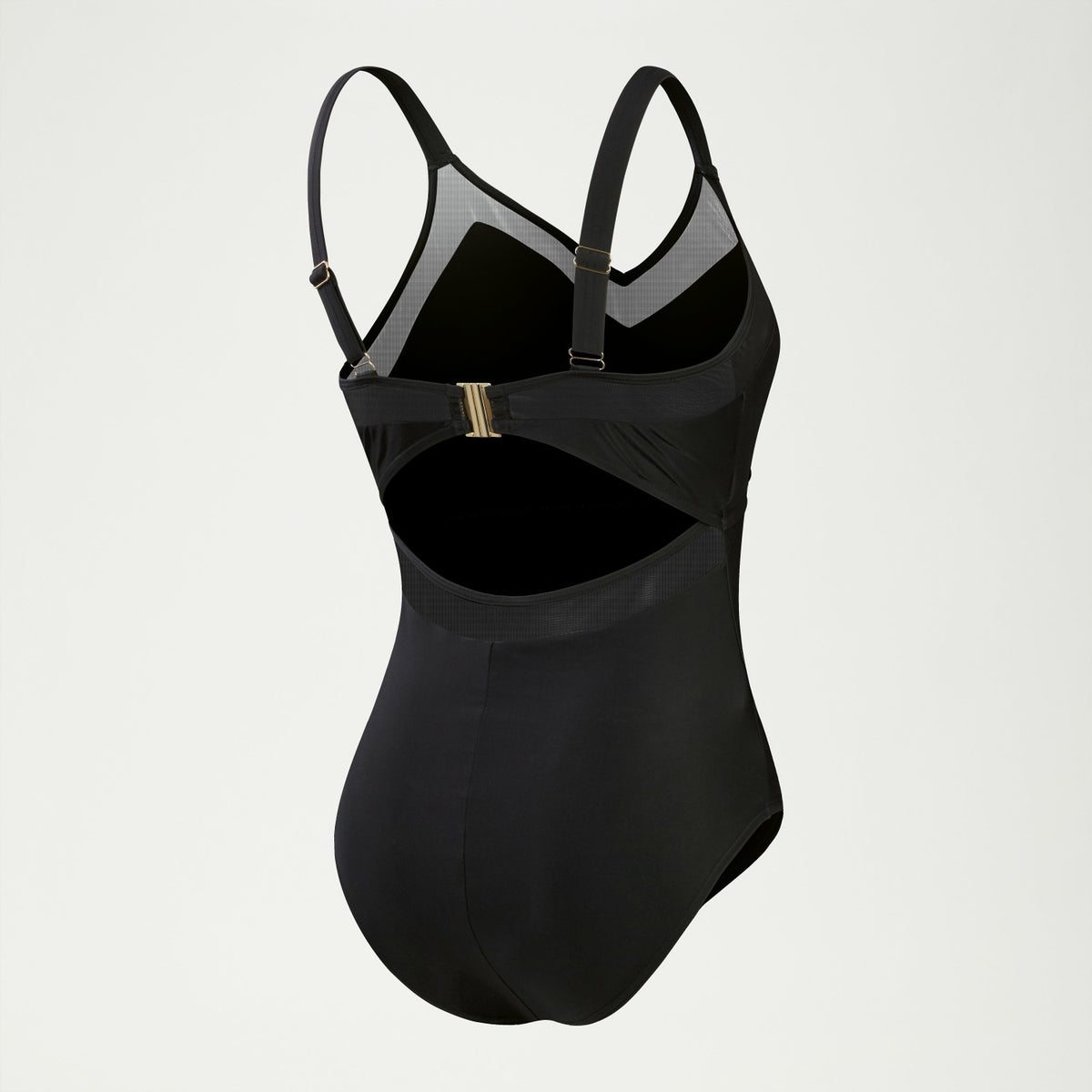 Speedo Shaping Mesh Detail Swimsuit Black