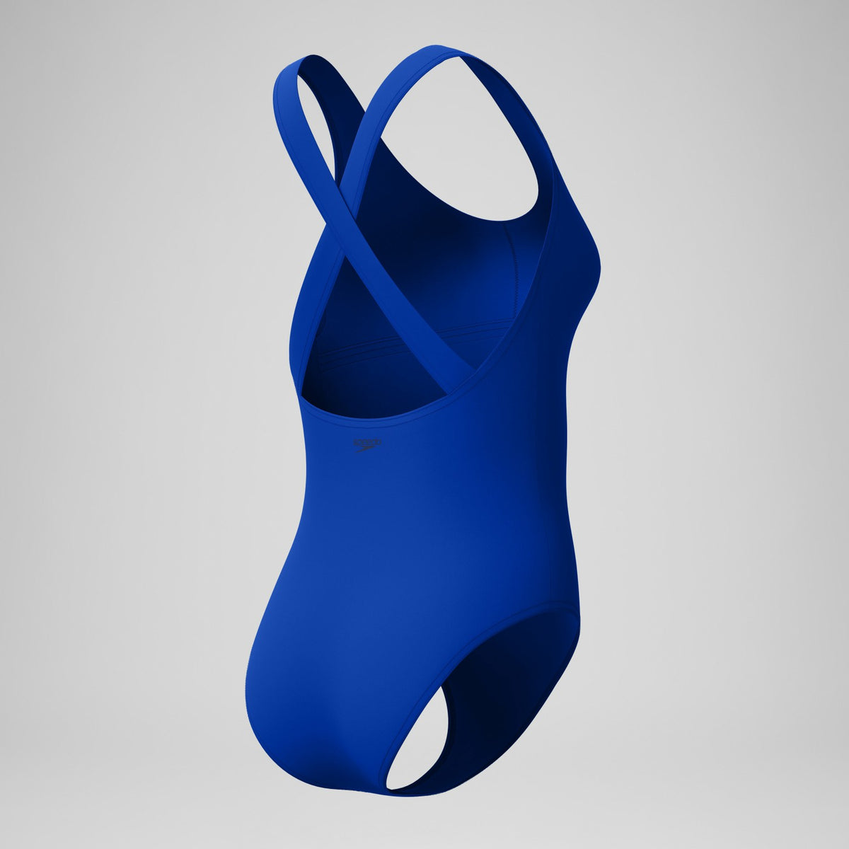 Speedo Solid Scoop Neck Swimsuit Blue